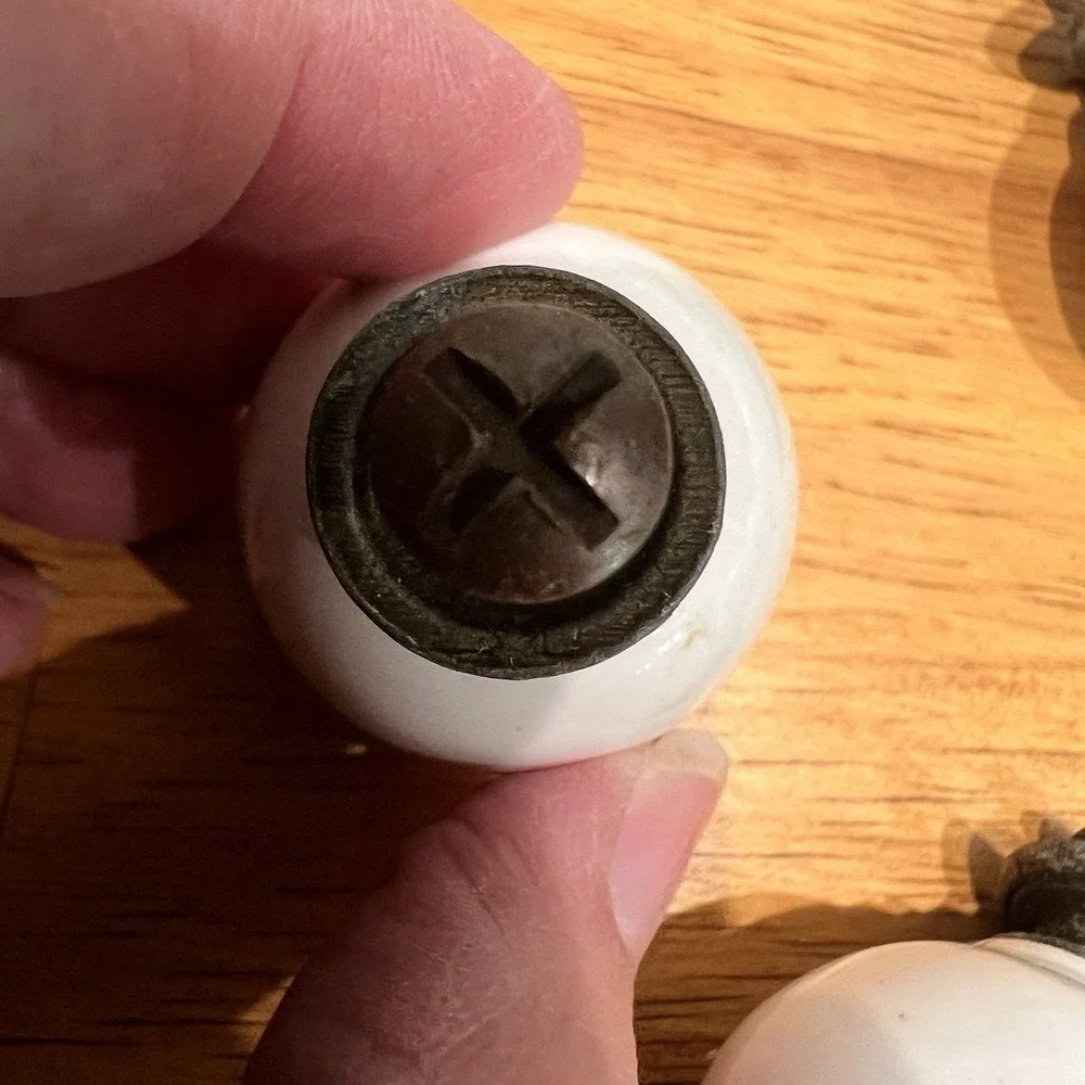 Antique White Porcelain Knobs 1.25